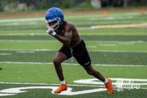 Jermaine Dortch runs a route during Omaha North football practice on August 11th, 2025 in Omaha Nebraska. Photo by Brandon Tiedemann.
