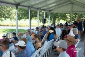 Fans watch inside Hole 17 during The Pinnacle Bank Championship on August 8th, 2025 in Omaha, Nebraska. Photo by Brandon Tiedemann.
