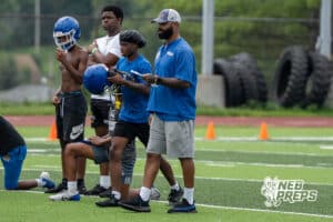 Niles Paul coaches during Omaha North football practice on August 11th, 2025 in Omaha Nebraska. Photo by Brandon Tiedemann.