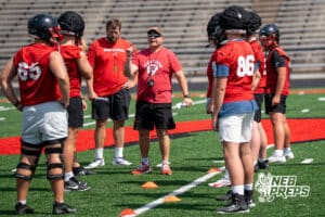 Head Coach Paul Limongi during Westside football practice on Tuesday, August 12th, 2025 in Omaha Nebraska. Photo by Brandon Tiedemann.