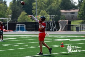 Braylen Warren throws the football during Westside football practice on Tuesday, August 12th, 2025 in Omaha Nebraska. Photo by Brandon Tiedemann.