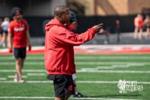 Damon Benning coaches during Westside football practice on Tuesday, August 12th, 2025 in Omaha Nebraska. Photo by Brandon Tiedemann.