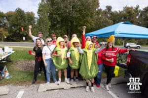 Tailgating Nebraska Cornhusker fans before the college football game against the Maryland Terrapins on Saturday, October 11, 2025, in College Park, MD. Photo by John S. Peterson.