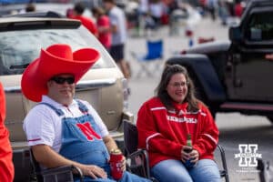 Tailgating Nebraska Cornhusker fans before the college football game against the Maryland Terrapins on Saturday, October 11, 2025, in College Park, MD. Photo by John S. Peterson.