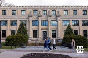 Penn State Nittany Lion fans make their way to the stadium for the game against the Nebraska Cornhuskers during a college football game on Saturday, Nov. 22, 2025, in State College, PA. Photo by John S. Peterson.