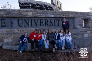 Nebraska Cornhuskers and Penn State Nittany Lions pose for a photo before a college football game on Saturday, Nov. 22, 2025, in State College, PA. Photo by John S. Peterson.