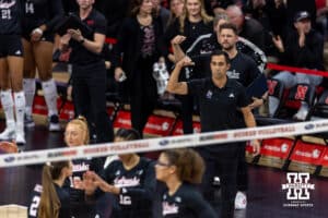 Penn State Nittany Lions in the first set during a volleyball match on Friday, Nov. 28, 2025, in Lincoln, Nebraska. Photo by John S. Peterson.