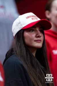 Nebraska Cornhusker Lexi Rodriguez in the crowd watching the Husker take on the Illinois Fighting Illini during a college volleyball match on Thursday, November 6, 2025, in Lincoln, Nebraska. Photo by John S. Peterson.