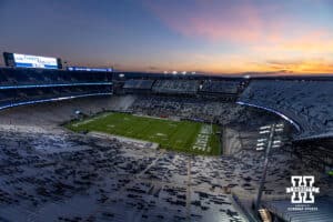Penn State Nittany Lions mascot waits for the arrival of the Nittany Lions during a college football game against the Nebraska Cornhuskers on Saturday, Nov. 22, 2025, in State College, PA. Photo by John S. Peterson.